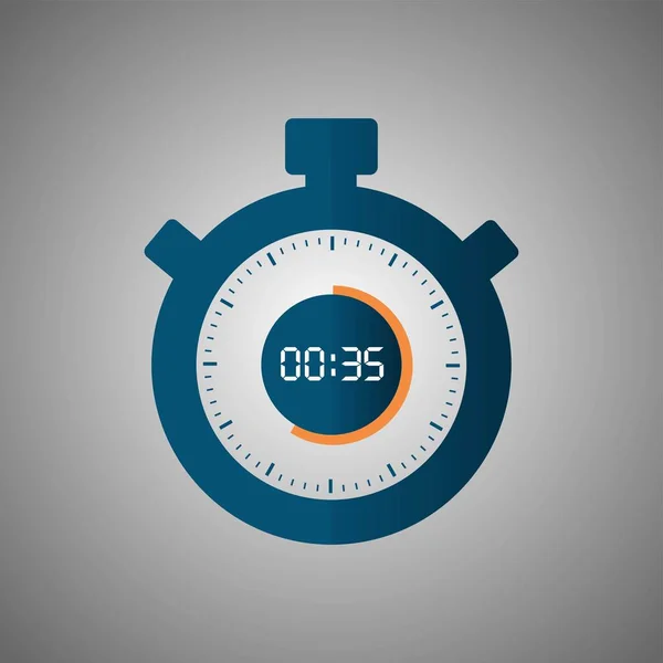 Icono Cronómetro Estilo Plano Temporizador Sobre Fondo Gris Reloj Deportivo — Archivo Imágenes Vectoriales