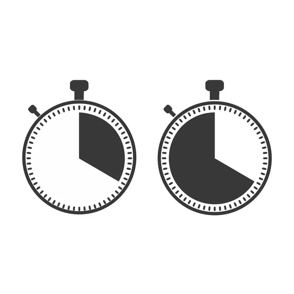 Sekund Minut Stopera Ikona Białym Tle Zegar Zegarek Stoper Symbol — Wektor stockowy