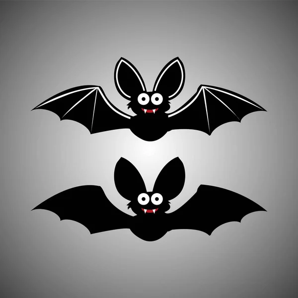 万圣节黑蝙蝠图标设置 蝙蝠剪影 万圣节的象征 蝙蝠与獠牙 矢量插画 Eps 免版税图库插图