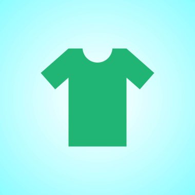 Boş t-shirt şablon. Mavi zemin üzerine yeşil t-shirt açık.