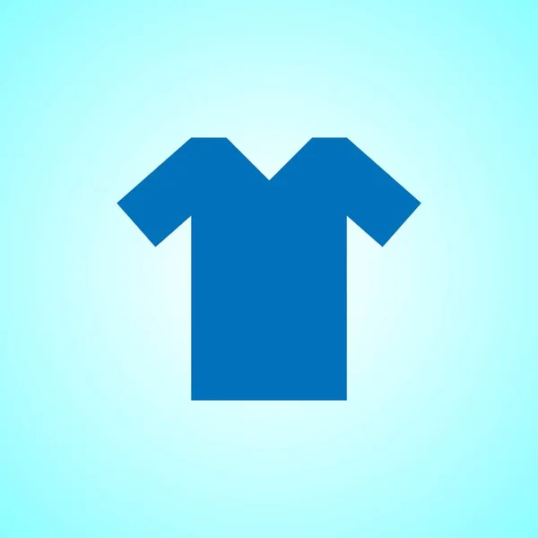 Prázdná Šablona Tričko Modré Tričko Vpředu Modrém Pozadí Vektorové Ilustrace — Stockový vektor