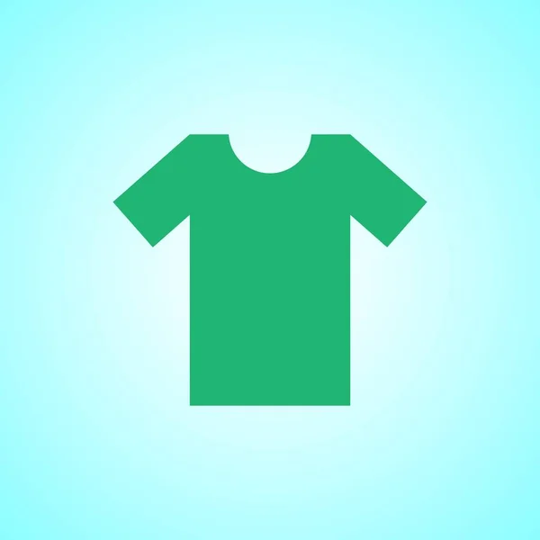 Blank t-shirt template. Green t-shirt front on blue background. — Stock Vector