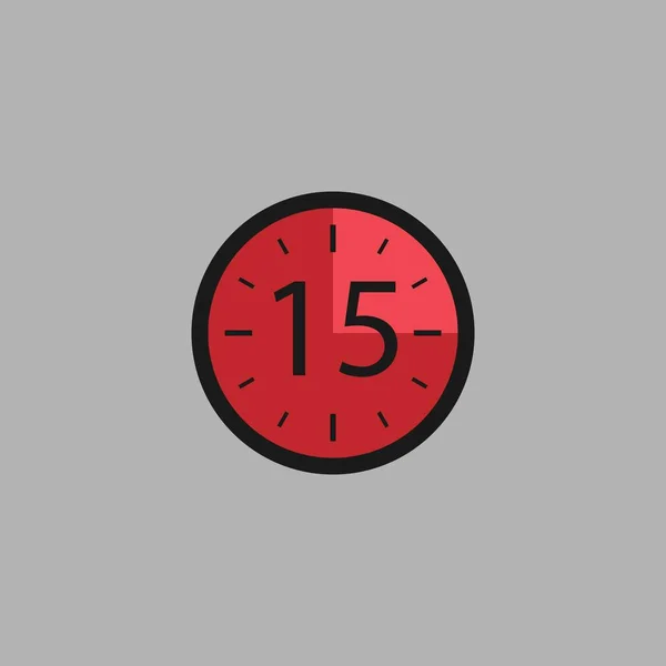 Часы Секунд Сером Фоне Значок Секундомера Плоском Стиле Красный Таймер — стоковый вектор