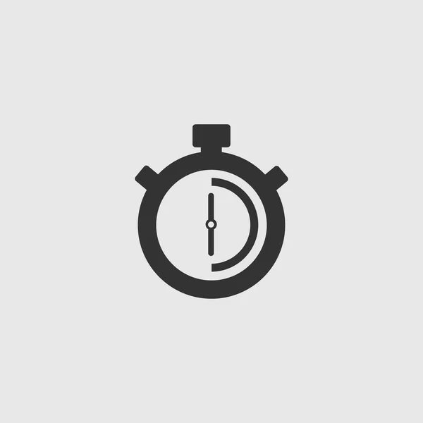Stopwatch Vector Icon Ícone Cronômetro Segundos Minutos Fundo Cinza Relógio — Vetor de Stock