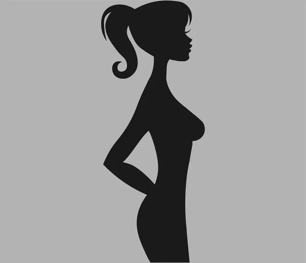 Slim woman. Slim girl silhouette. Vector illustration. — Stock Vector