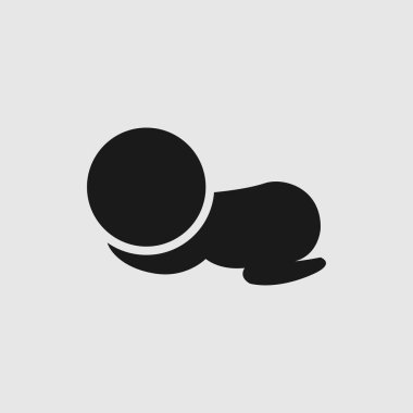 Uyuyan bir bebek silüeti. Vektör çizim Eps