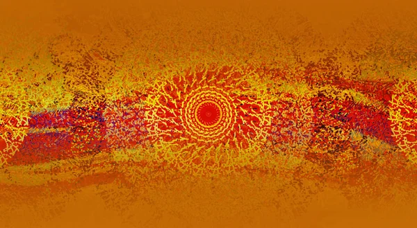 Abstrakte Ethno Hintergrund Dunkel Orange Farbe Illustration — Stockfoto