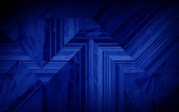 抽象的な幾何学的要素を持つ濃い青色の未来的な背景 ラスターイラスト — ストック写真