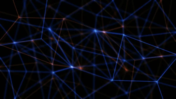 Dark blue abstract background that shows connections between network nodes - data, information, or biological objects.