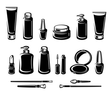 Kozmetik ayarlayın. Vektör. Boyut ve renk, vektör düzenleme