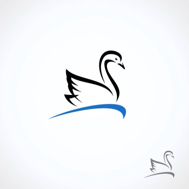 Kuğu küme. Koleksiyonu etiket ve simgeler. Vektör