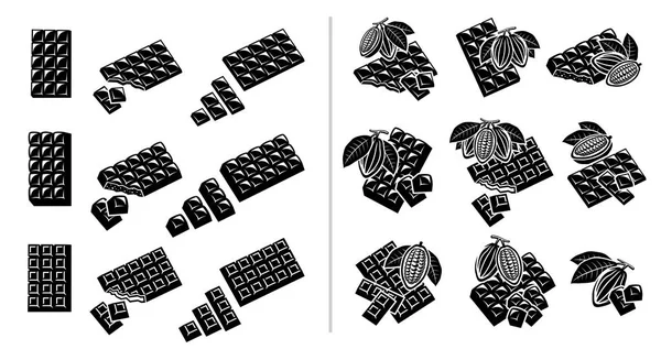 Collection Chocolate Set Edit Size Color Vector — Stock Vector