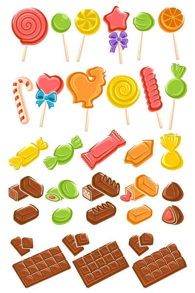 Candies Set Edit Size Color Vector Vector — Stock Vector