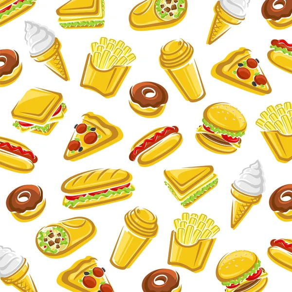 Fastfood Achtergrond Bewerken Van Grootte Kleur Vector Vector — Stockvector