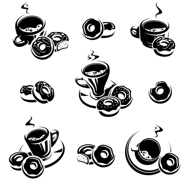 Donut Set Donuts Collection Icons Elements Vector — Stock Vector