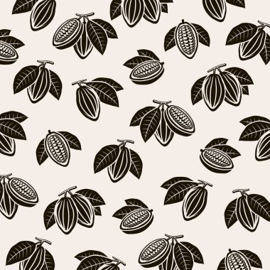 Cacao fasulye arka plan. Vektör