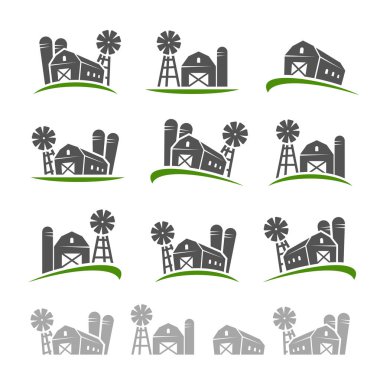 Çiftlik koleksiyonu simgesi kümesi. Vektör