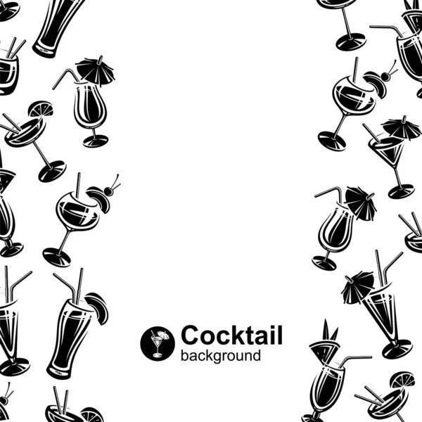 Cocktail Achtergrond Collectie Icoon Cocktail Vector — Stockvector