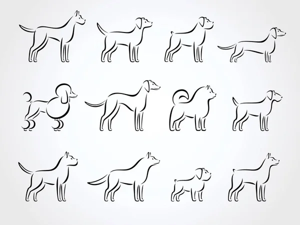 Juego Perros Colección Icono Perro Vector — Archivo Imágenes Vectoriales