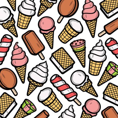 Dondurma seti. Koleksiyon ikonu dondurması. Vektör