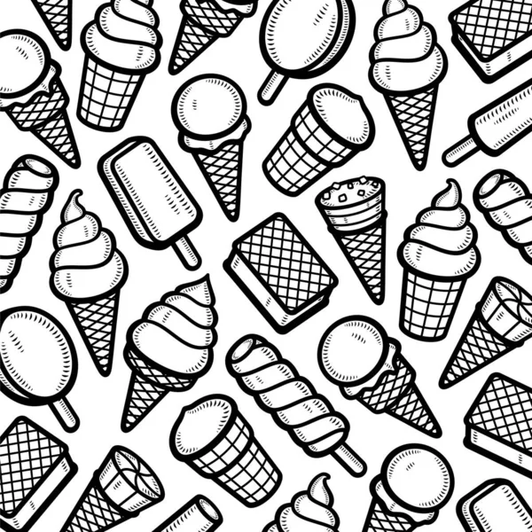 Фоновое Мороженое Коллекционное Мороженое Вектор — стоковый вектор