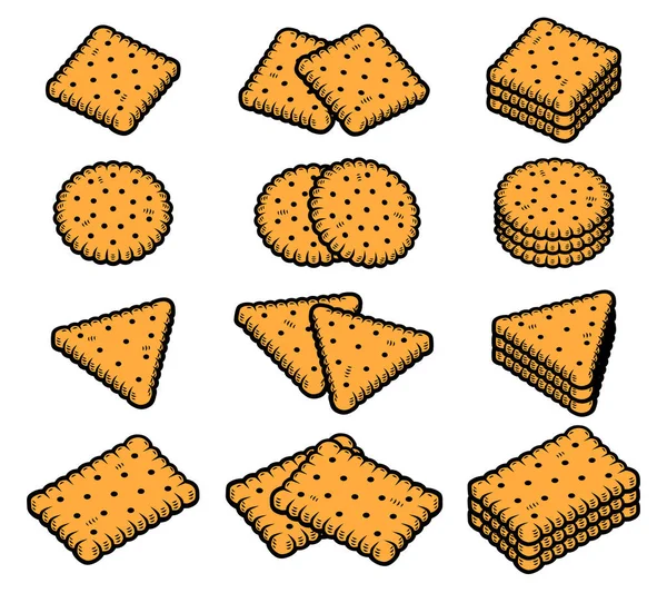 Набір Кук Збірка Піктограм Печива Векторні — стоковий вектор