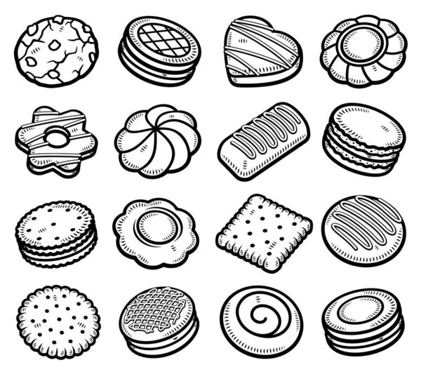 Печенье готово. Коллекционные иконки. Вектор