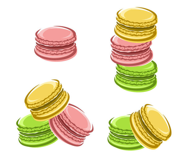 Macaroon set. Collection icon macaroon. Vector 