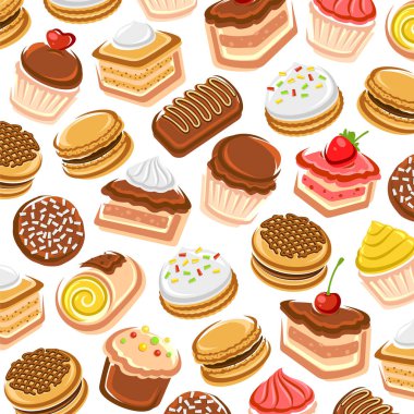 Kek kalıbı arka plan seti. Koleksiyon ikonu pastası. Vektör