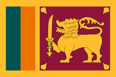 Sri Lanka ulusal bayrak. Shri Lanka doğru renkler, gerçek renk resmi bayrağı