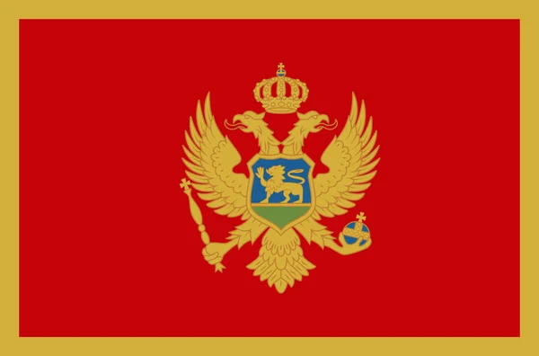 Bandera Nacional Montenegro Bandera Oficial Montenegro Colores Exactos Color Verdadero — Archivo Imágenes Vectoriales