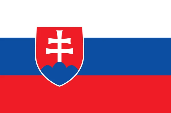 Slowakische Nationalflagge Offizielle Flagge Der Slowakei Genaue Farben Wahre Farbe — Stockvektor