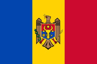 Moldova Ulusal bayrak. Moldova, doğru renkler, gerçek renk resmi bayrağı