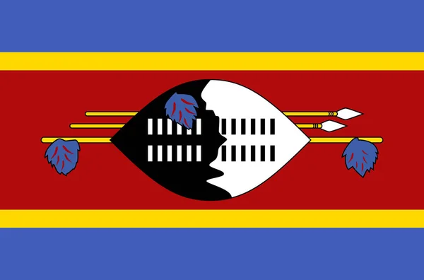 Eswatini Nationalflagge Offizielle Fahne Von Swasiland Genaue Farben Wahre Farbe — Stockvektor