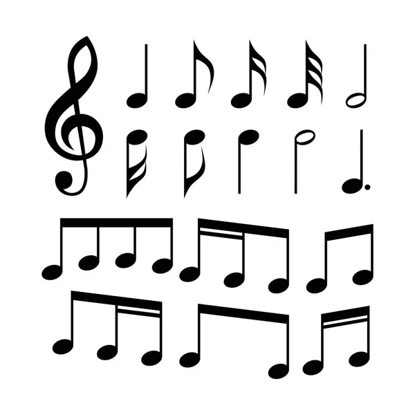 G-nota anahtarı ve müzik notlar simgeler kümesi. Müzik simgeleri.