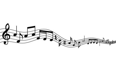 Müzik personel ve notlar arka plan kavisli. Müzikal personeli ve müzik notlar arka planını sallayarak.