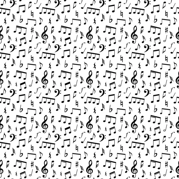 Notes Musique Symboles Design Motif Sans Couture Remplissage Entièrement Modifiable — Image vectorielle