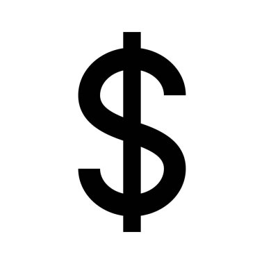 Bize dolar para birimi simgesi. Siyah siluet Amerikan dolar işareti.