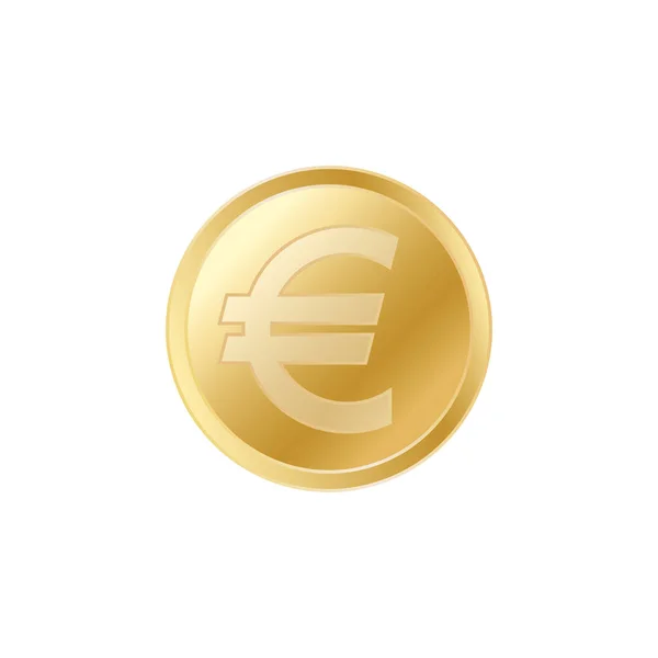 Golden Euro Coin Realistic Lifelike Gold Euro Coin — Stock Vector