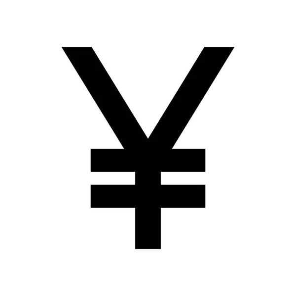 Japanese Yen Currency Symbol Black Silhouette Japan Yen Sign — Stock Vector