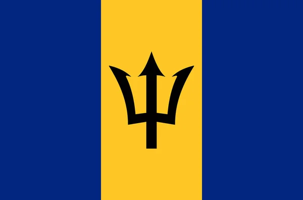 Bandera Nacional Barbados Bandera Oficial Barbados Colores Exactos Color Verdadero — Vector de stock