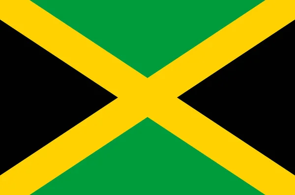 ジャマイカ国旗 ジャマイカの正確な色の公式旗 — ストックベクタ