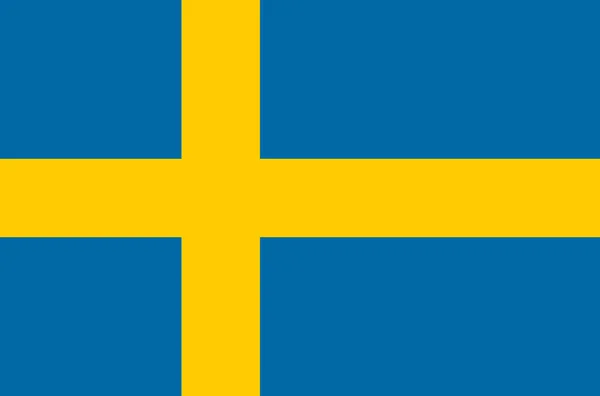 Szwedzkie Flagi Narodowej Oficjalna Flaga Szwecji Dokładne Odwzorowanie Kolorów True — Wektor stockowy