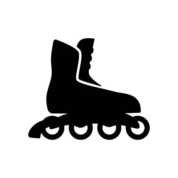 Roller Skates Siluet Hitam Ikon Terisolasi Simbol Bergaya Sepatu Roda - Stok Vektor