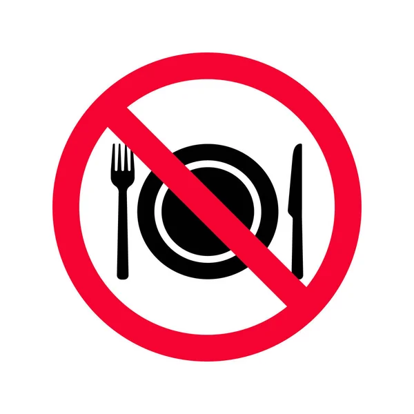 Eating Allowed Sign Red Prohibition Food Sign Eat Sign — Stock Vector