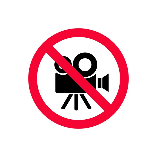 Zin Yok Video Kameralar Kayıt Kırmızı Yasağı Yok Gibi Video — Stok Vektör
