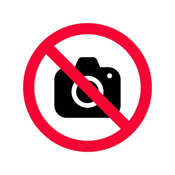 Kamera Işareti Izin Kırmızı Yasağı Yok Kamera Imzala Hiç Fotoğrafı — Stok Vektör