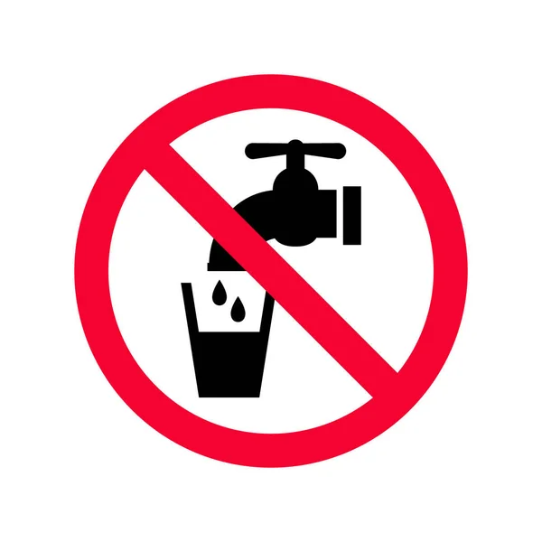 不能饮用的水标志 红色禁止不饮用的水标志 不喝水标志 — 图库矢量图片