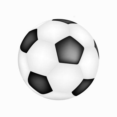 Gerçekçi futbol illüstrasyon. Gerçek futbol topu oyunu vektör simgesi. Gerçekçi futbol topu.