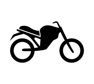 Siyah motosiklet siluet vektör illüstrasyon izole. Motosiklet. 